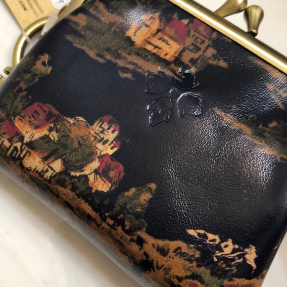 Patricia Nash Borse Leather Kiss Lock Coin Purse Kent Countryside NWT & Card - Picture 7 of 16